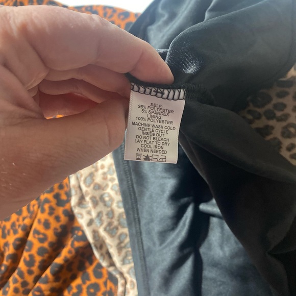 Kiyonna Brown & Black Cheetah Print Midi Dress With Ruching On The Sleeve 14-16 - Picture 10 of 13